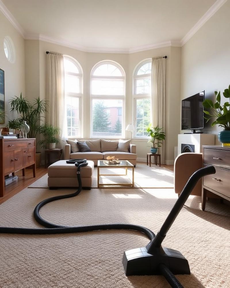 Residential living room after cleaning